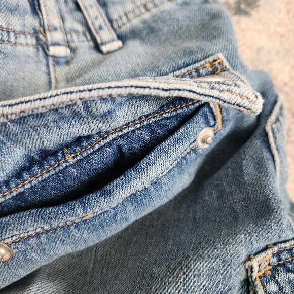 Free People We The Free Cargo Mini Skirt Women's 28 Blue Denim Avenue Utility - Picture 4 of 10